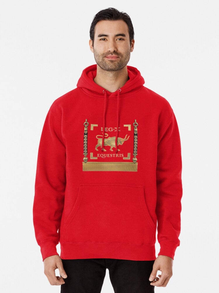 Standard of the 10th Mounted Legion - Vexillum of Legio X Equestris Pullover Hoodie funny graphic, soft and comfort...