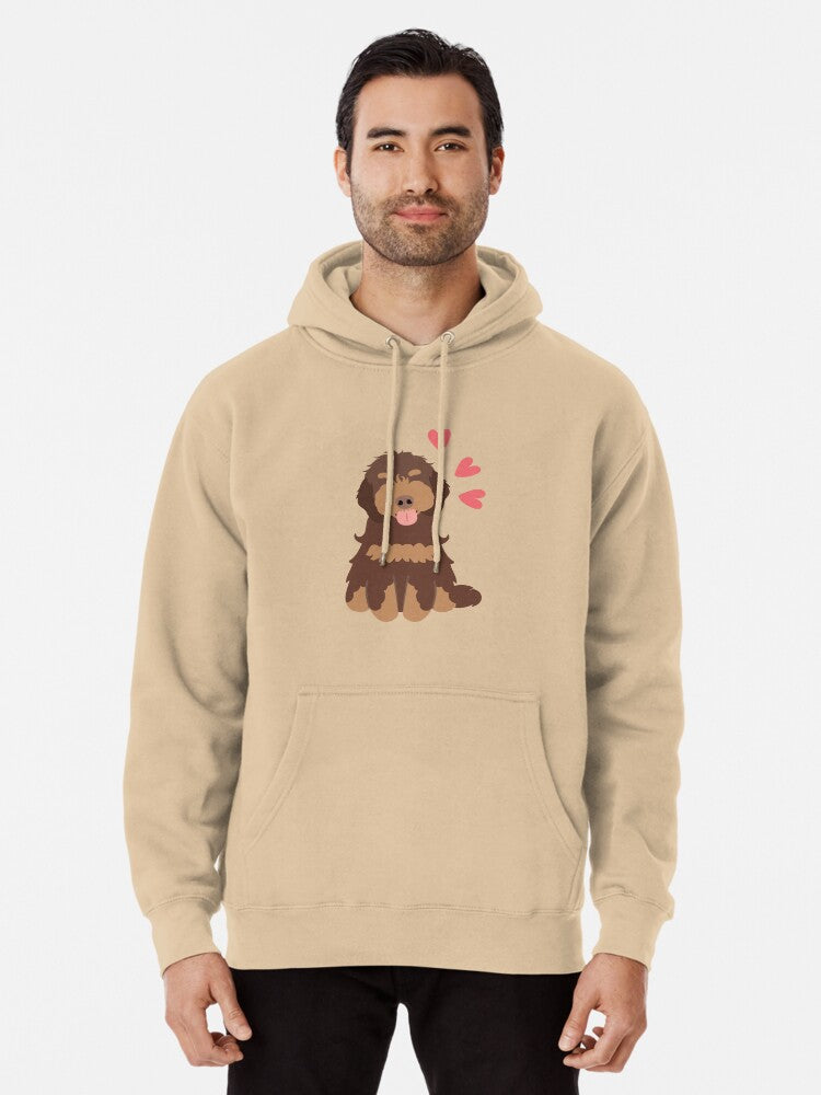 Love Chocolate Phantom Cockapoo Cavapoo Dog Pullover Hoodie retro vibes, unisex fit