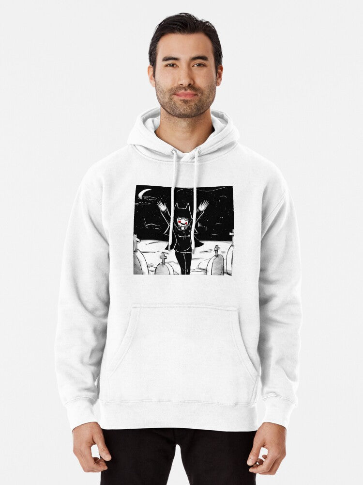 Creepy Girl In A Cemetery Pullover Hoodie | Cozy Graphic Hoodie | Unisex Pullover