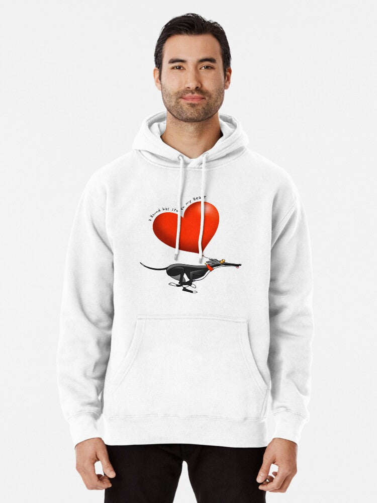 Stolen Heart - Black Hound Pullover Hoodie | Cozy Graphic Hoodie | Unisex Pullover