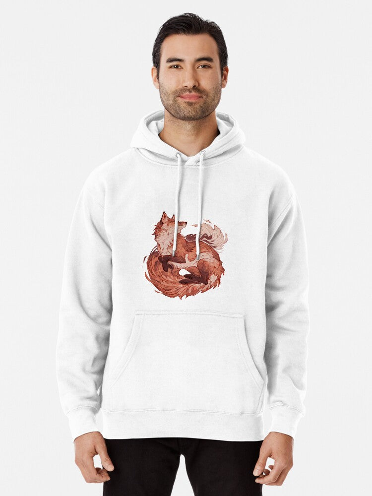 Red fox 2018 redraw Pullover Hoodie cozy fleece, TikTok trending look