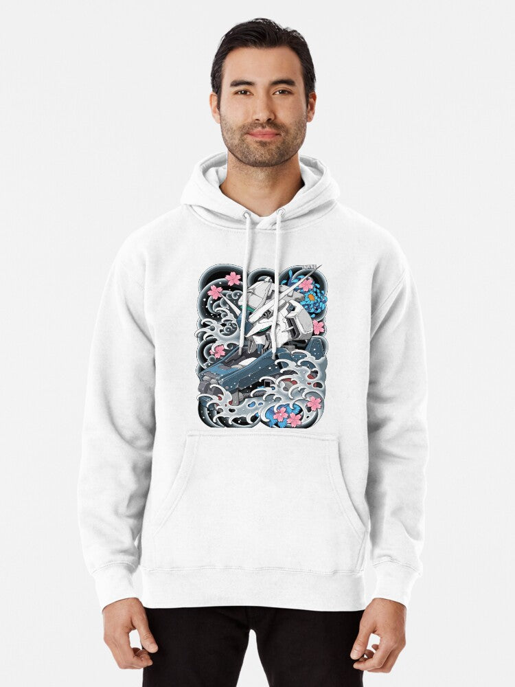 Gundam Tattoo, Hi Nu Gundam Pullover Hoodie graphic streetwear, gift for fans