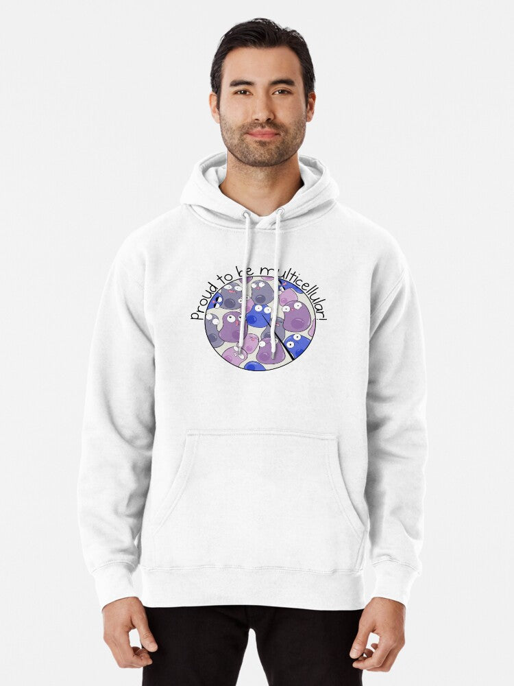 Proud to be Multicellular Pullover Hoodie graphic streetwear, soft and comfortable