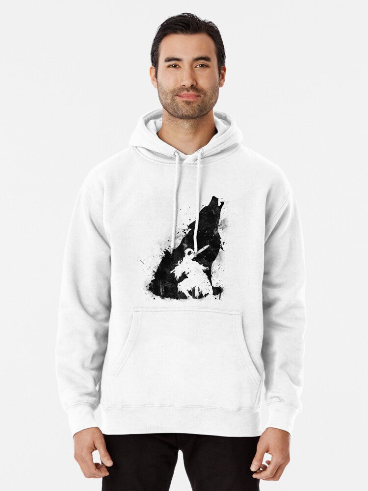 Abyss Warrior VERSION BLACK Pullover Hoodie vintage style, perfect for layering