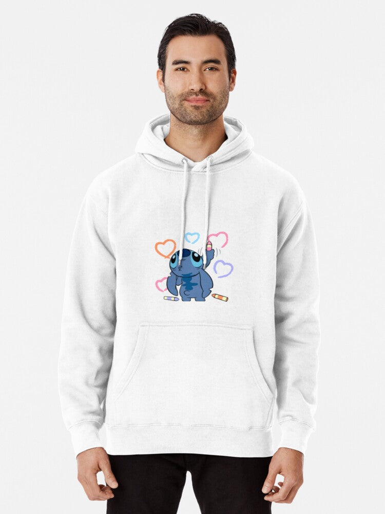 Stitch love Pullover Hoodie vintage style, TikTok trending look