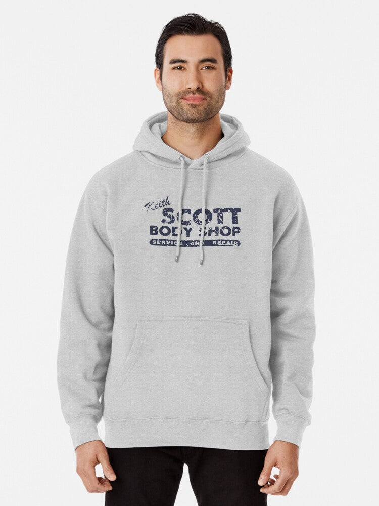 Keith Scott Body Shop Weathered Hoodie One Tree Hill, Lucas Scott Pullover Hoodie casual everyday wear, perfect for...