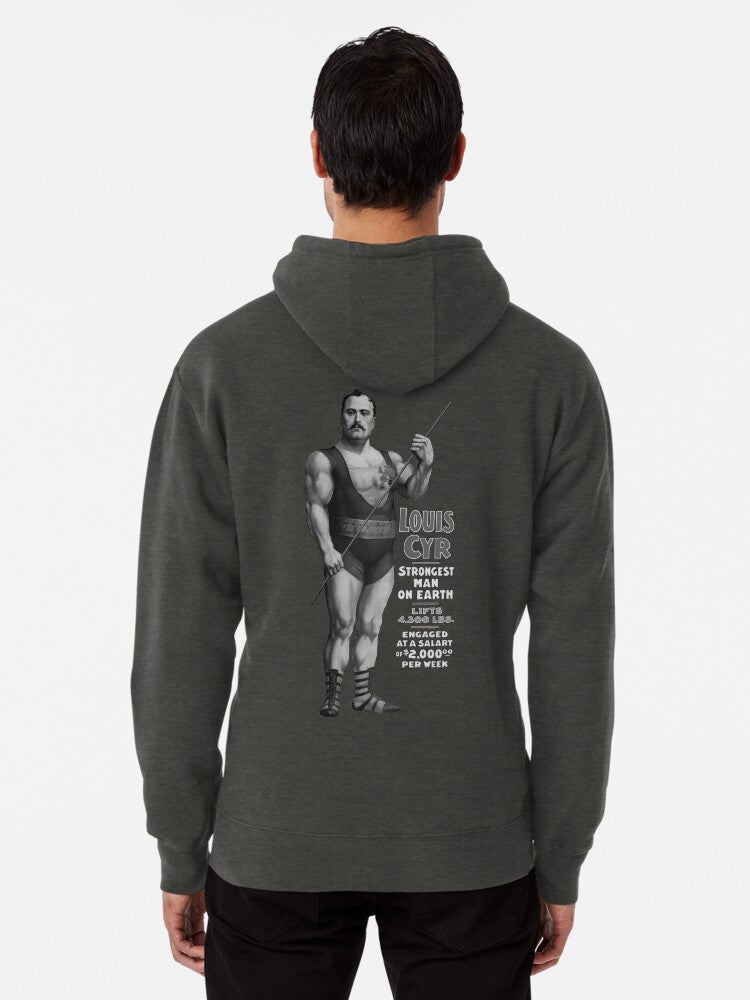 Strongest Man On Earth - Vintage Strongman Louis Cyr Pullover Hoodie retro vibes, perfect for layering