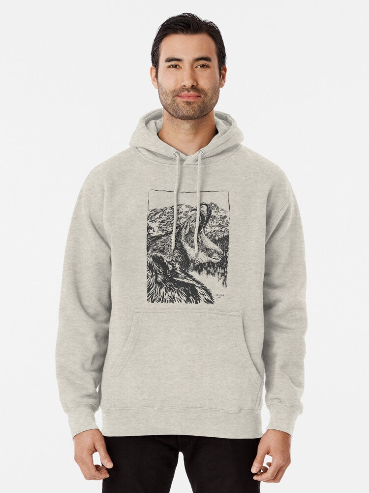 Camoscio e Monte Rosa Pullover Hoodie vintage style, perfect for layering