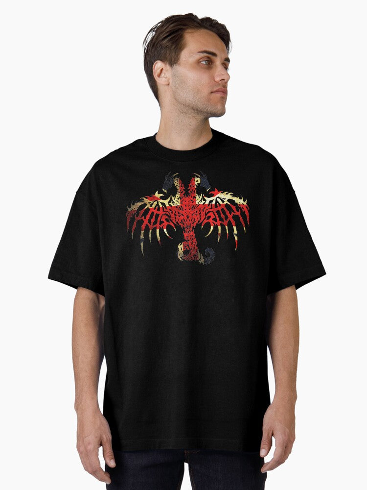 BRITISH 2 HEADED DRAGON FLAG Oversized T Shirt T Shirt Aesthetic Fit Daily Comfort
