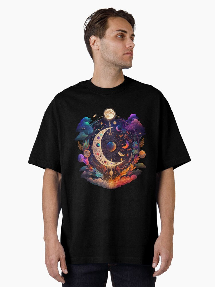 cluster of moons is a mesmerizing sight 2 Oversized T-Shirt