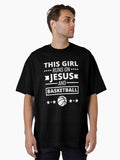 Basketball Shirt Girls Basketball Gift Runs on Jesus Oversized T Shirt T Shirt Viral TikTok Best Seller Look