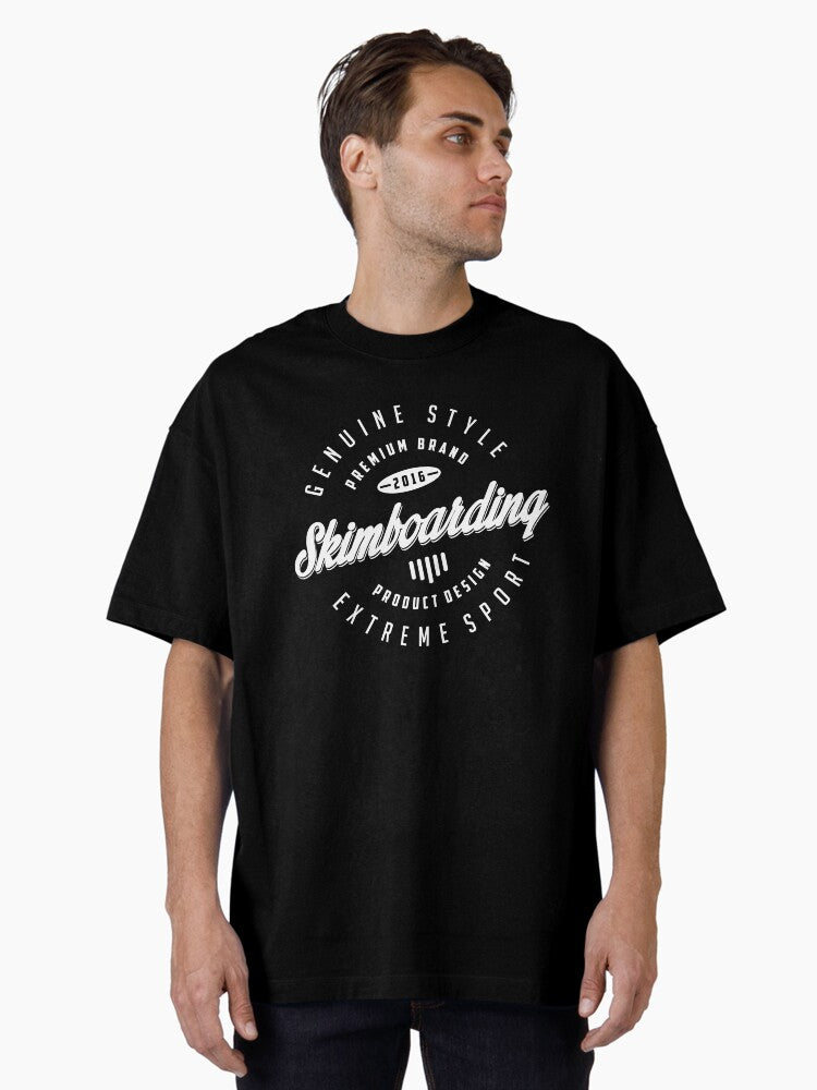 Skimboarding Extreme Sport White Art Oversized T-Shirt | Graphic T-Shirt for Unisex