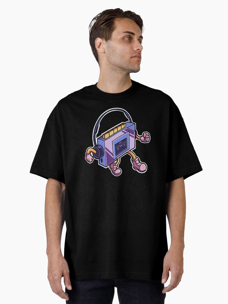 Walkman Boy Audiotape 90s Gadget Oversized T-shirt | Trendy Graphic Tee | Casual Unisex T-shirt