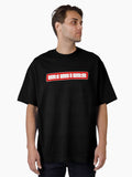 Beats Bars & Banter - Red Stripe Oversized T-shirt | Trendy Graphic Tee | Casual Unisex T-shirt