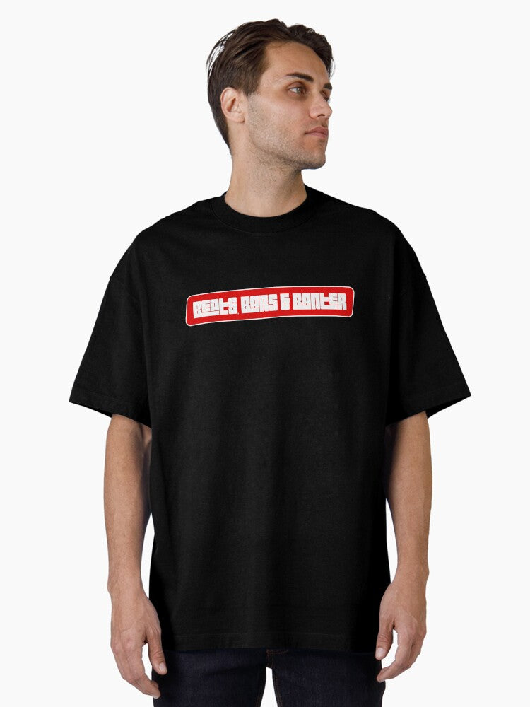 Beats Bars & Banter - Red Stripe Oversized T-shirt | Trendy Graphic Tee | Casual Unisex T-shirt