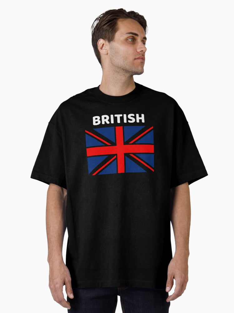 BRITISH white letters Oversized T Shirt T Shirt Premium Quality Fan Favorite