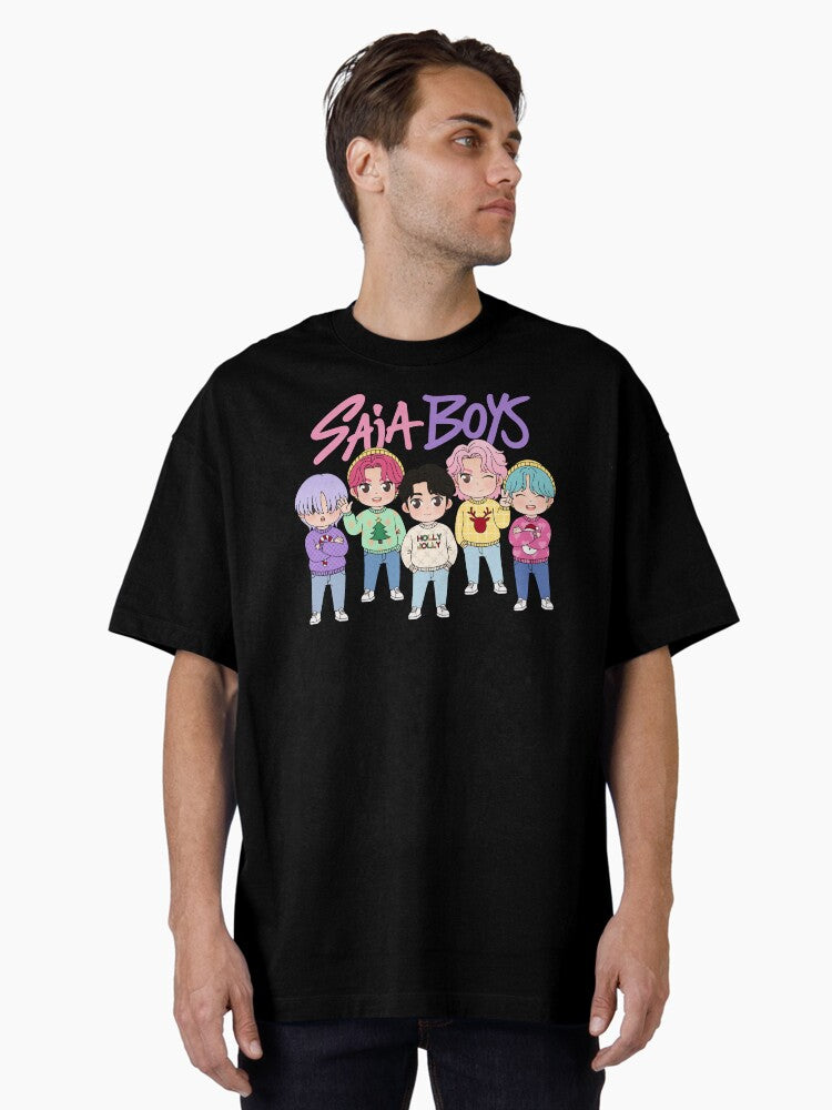Kpop Demon Hunters Saja boys Christmas Theme Oversized T Shirt T Shirt Aesthetic Fit High Search Demand