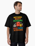Nothing Beats Reading Fun Teacher & Librarian Book Design Oversized T-shirt | Trendy Graphic Tee | Casual Unisex T-shirt