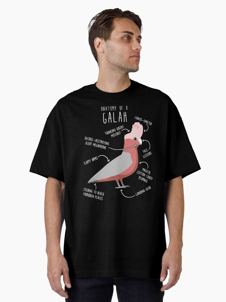 Galah Cockatoo Anatomy Oversized T Shirt T Shirt | Best Seller Look | Daily Wear Favorite