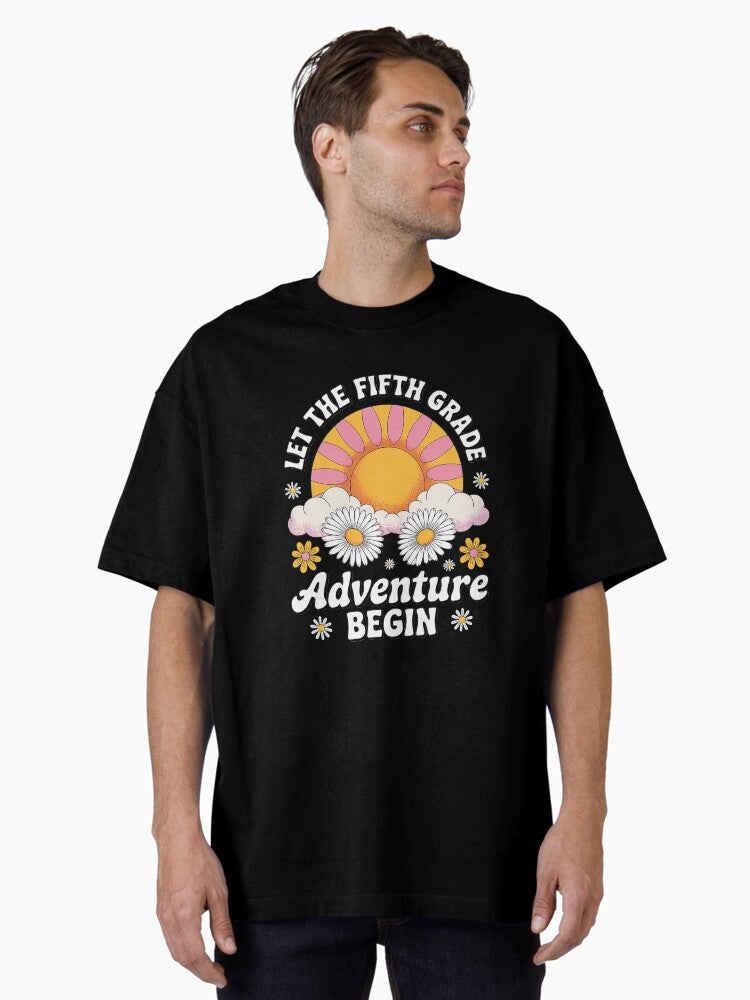 Fifth Grade Teacher 5th Grade Adventure, Comfort Colors, Back to School, Retro Teacher, Teacher Appreciation Gift Oversized T-Shirt