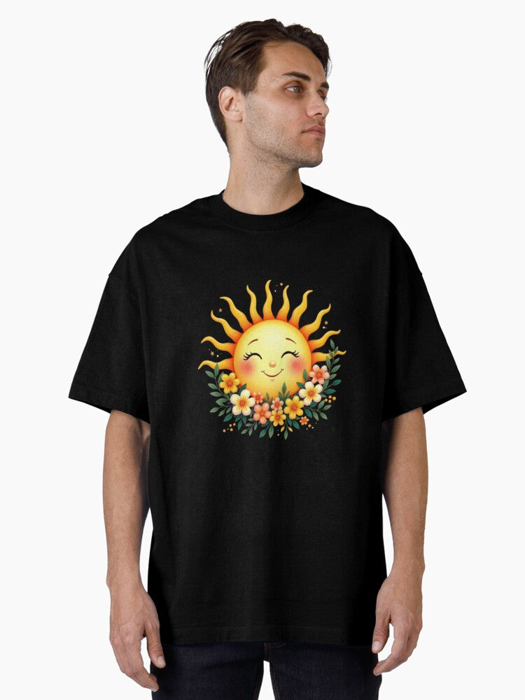 Celestial Sun Boho Graphic T-Shirt Oversized T-Shirt
