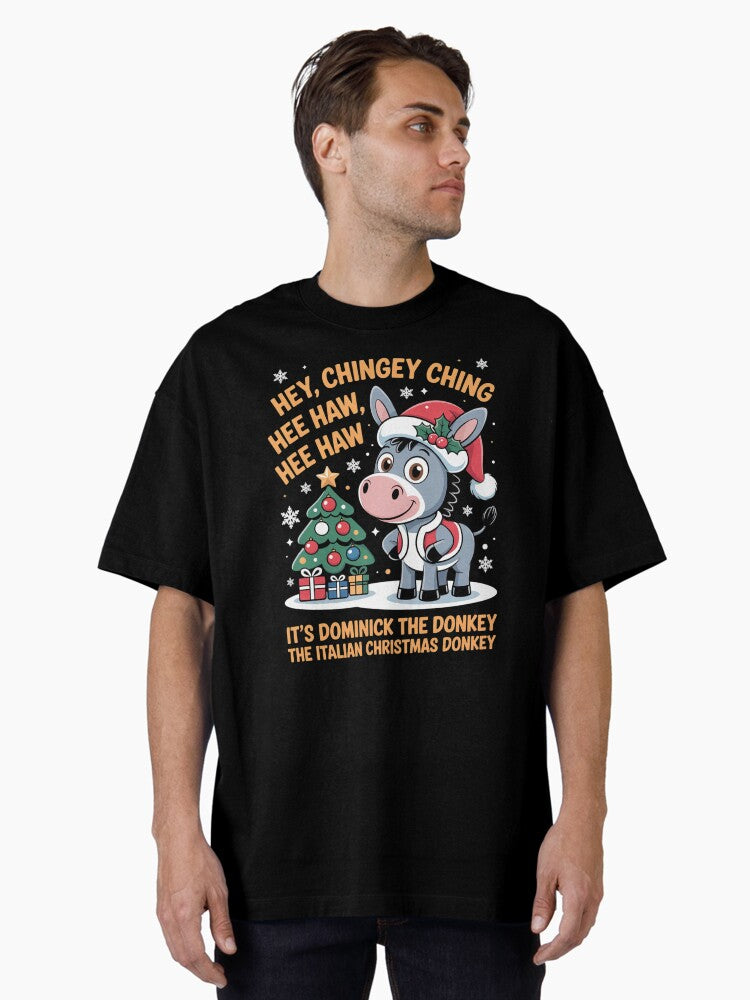 Funny Christmas Italian Christmas Donkey Dominick The Donkey Oversized T-Shirt