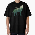 Preserve & Protect Wolf Silhouette National Park Nature Double Exposure Forest Save the Environment Climate Change Wilderness Hiking Camping Oversized T-Shirt for Sale by la-nynx