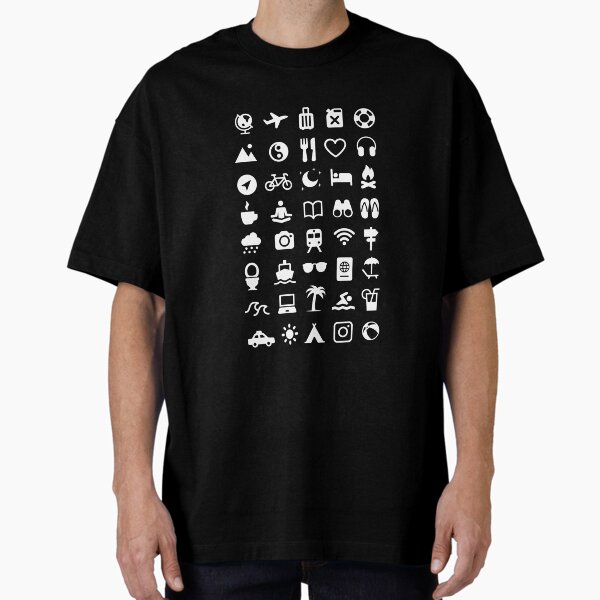 Travel icons Oversized T-Shirt for Sale by tshirtbaba