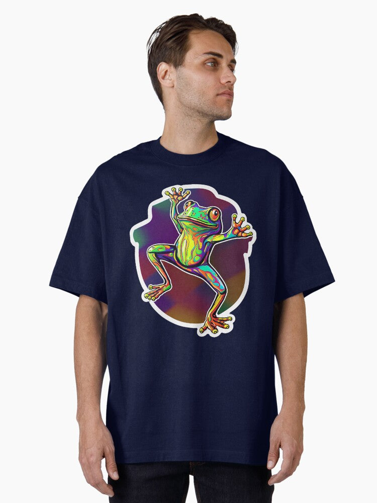 Colorful CG Frog Oversized T Shirt T Shirt High Search Demand Futuristic Style