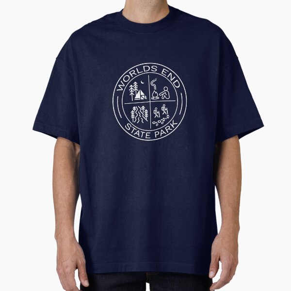 Worlds End State Park Heraldic White Outline Oversized T-Shirt for Sale by VanyaKar
