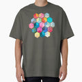 Crystal Bohemian Honeycomb Cubes - colorful hexagon pattern Oversized T-Shirt for Sale by micklyn