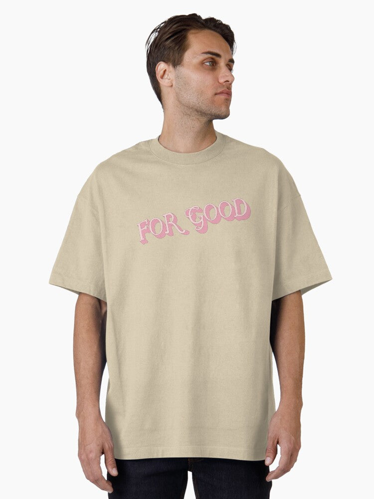 Wicked For Good Title Card Pink Oversized T-Shirt T-Shirt | Streetwear Vibe | Must-Have Style