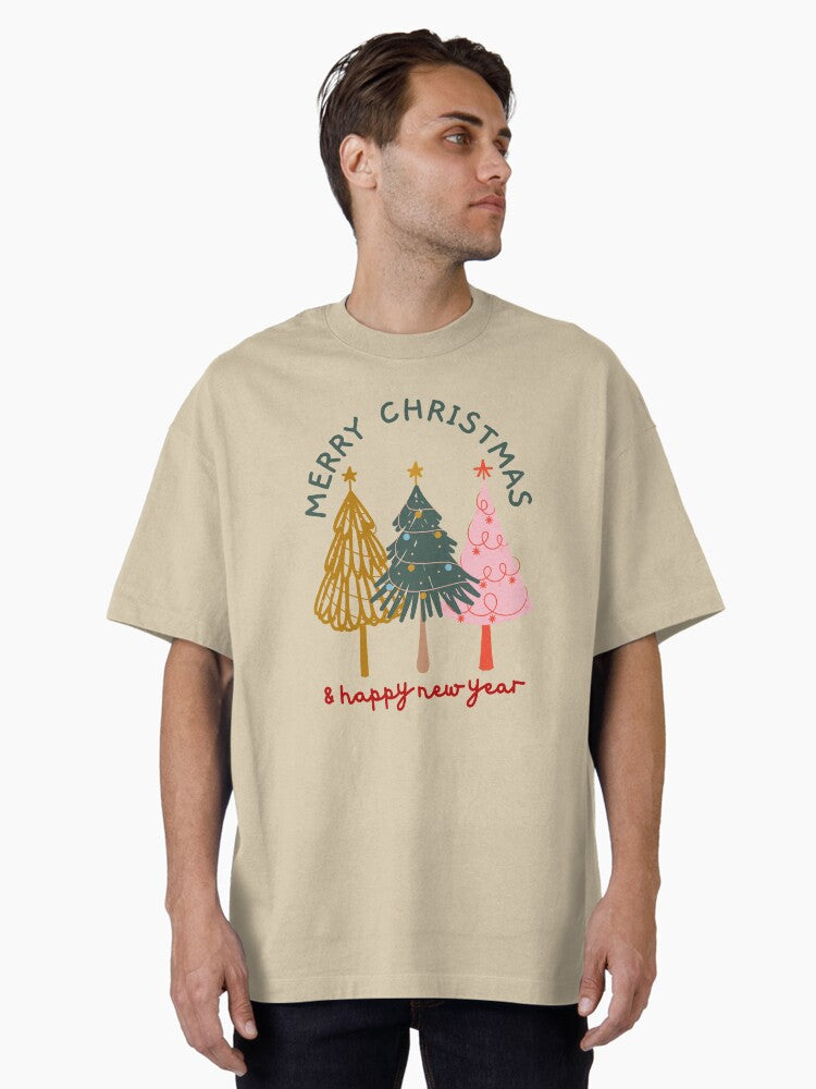 Comfort colors, Aesthetic Christmas Trees Oversized T-Shirt