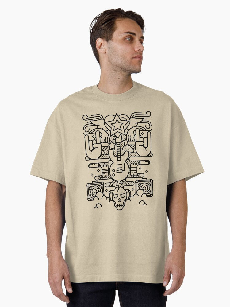 Just Rock Oversized T-shirt | Trendy Graphic Tee | Casual Unisex T-shirt