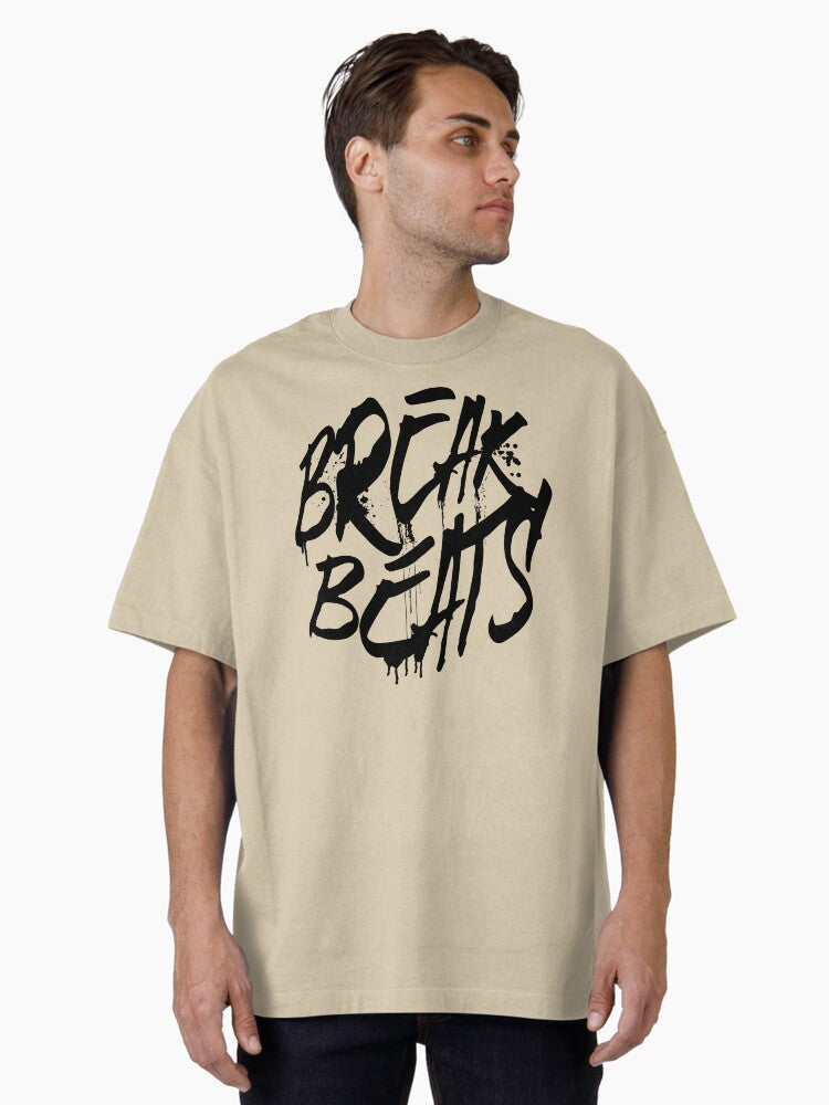 Breakbeat - Spray Signature Black Oversized T-shirt | Trendy Graphic Tee | Casual Unisex T-shirt
