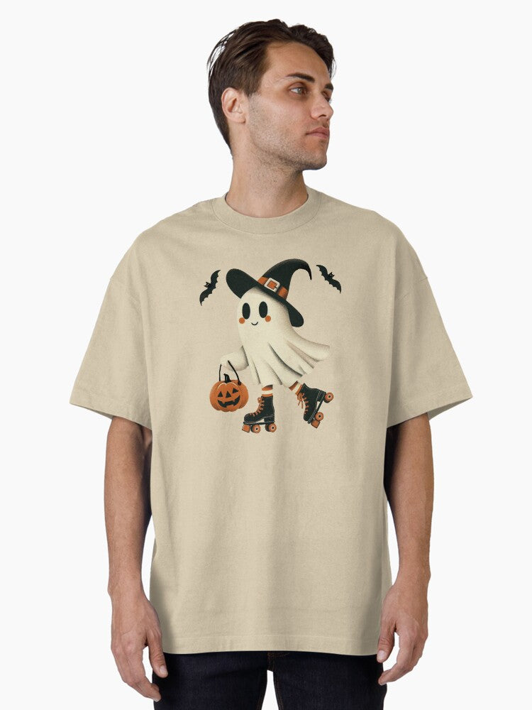 Retro Halloween Ghost Oversized T-Shirt