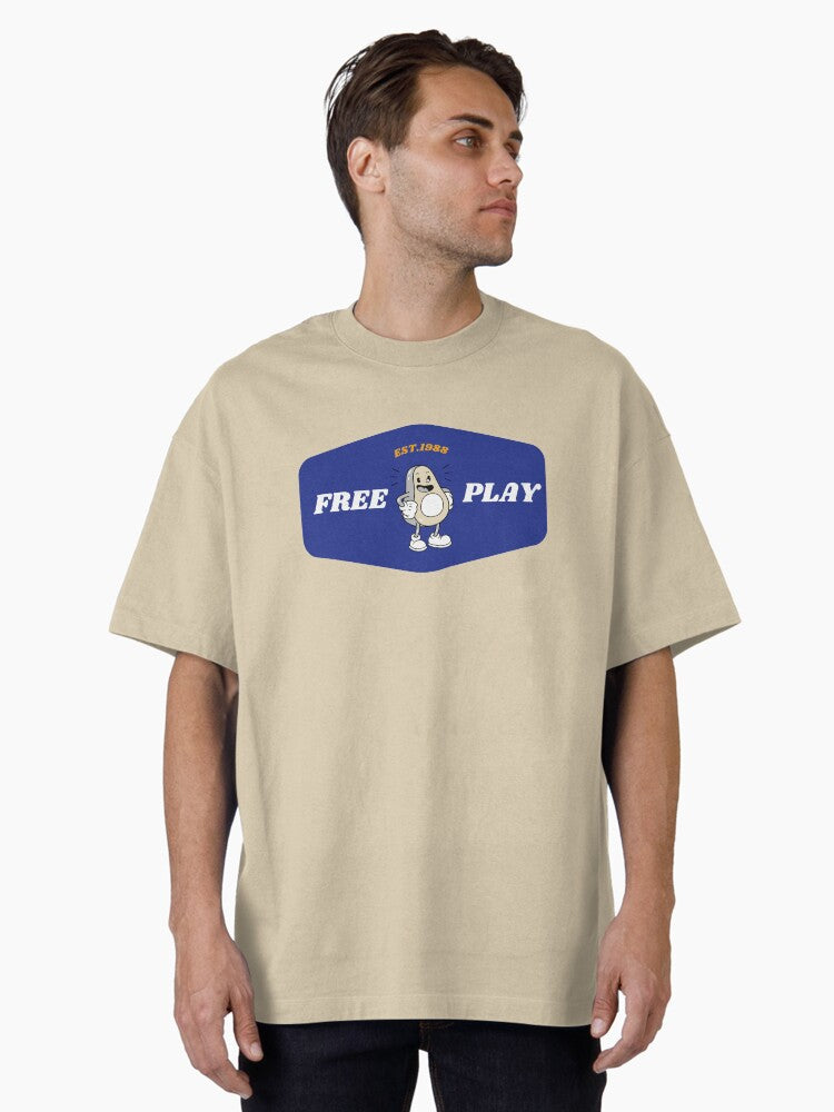 Free Play sign EST 1988 Oversized T-Shirt