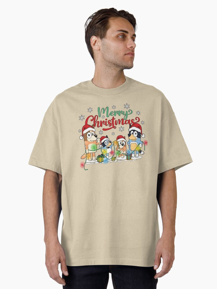 Funny Christmas Family Cartoon Characters Cute Bluey Cartoon Dog Family Xmas Australian Christmas Gift Men Woman Kids...