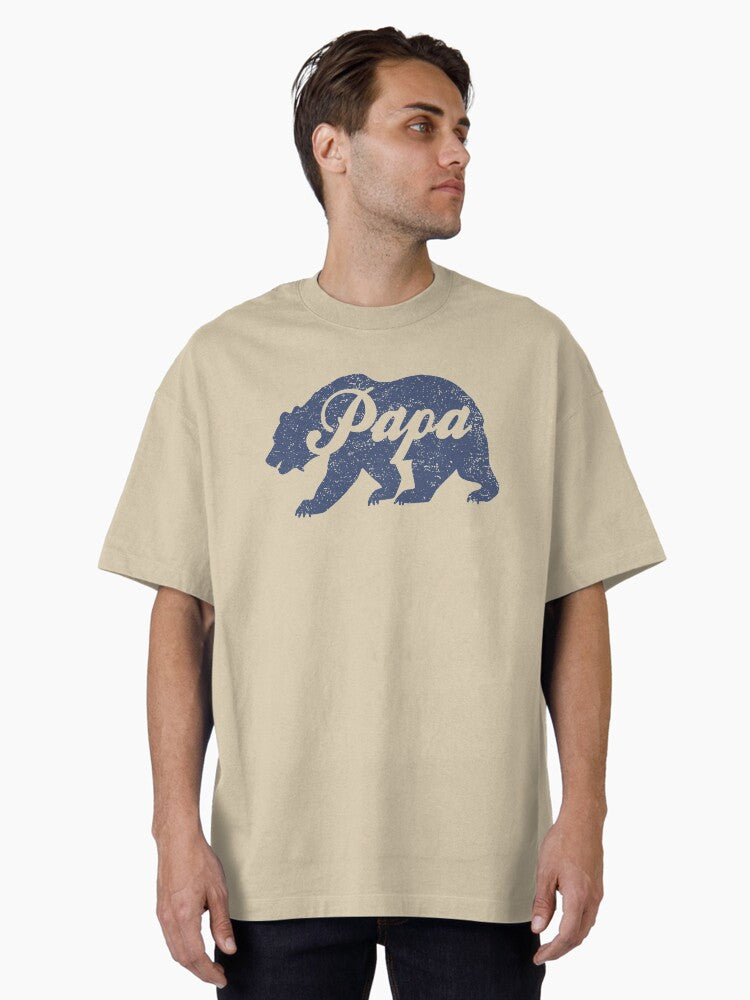 Vintage Papa Bear Father s Day Gift Oversized T Shirt T Shirt | Premium Quality | High CTR Pick