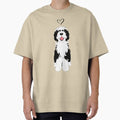 LOVE Black and White Sheepadoodle 1 Oversized T-Shirt for Sale by Lulupainting