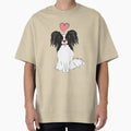 LOVE Black White Papillon Dog Oversized T-Shirt for Sale by Lulupainting