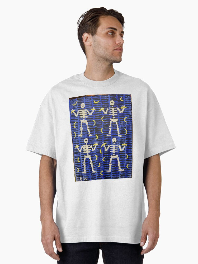 Skeletons With Bananas Oversized T-Shirt | Graphic T-Shirt for Unisex