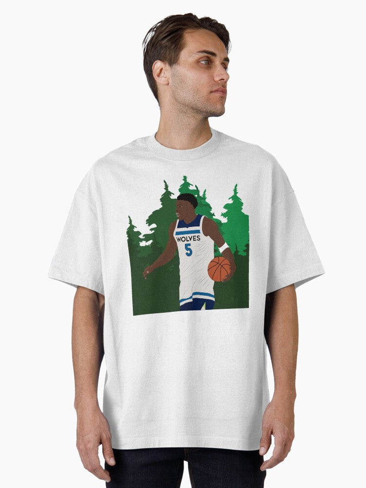 Anthony Edwards with the ball in his hands Oversized T Shirt T Shirt Streetwear Style Fan Favorite