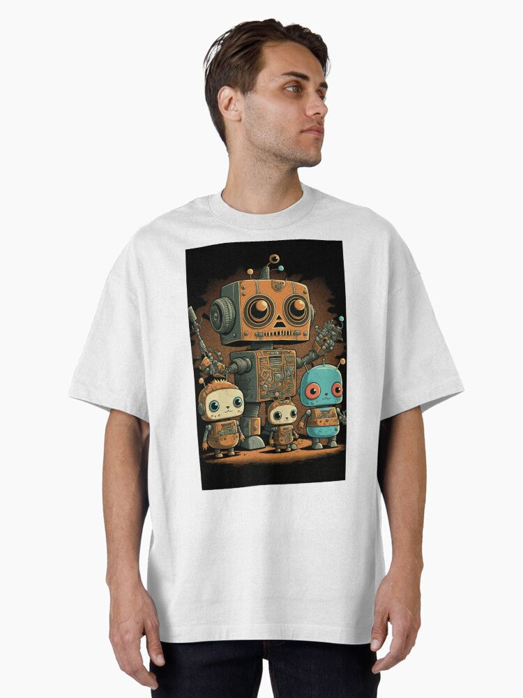 Robotcore Cybercore Design Oversized T Shirt T Shirt AI Inspired Art Daily Wear