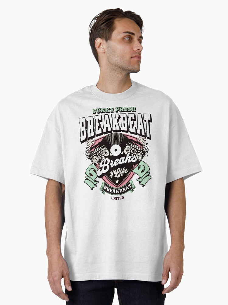 Breakbeat - Funky Fresh 4 Life Strawberrymint Oversized T-shirt | Trendy Graphic Tee | Casual Unisex T-shirt