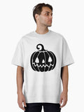 Halloween Pumpkin Jack o Lantern Black White Oversized T Shirt T Shirt Best Seller Look Hot Search US