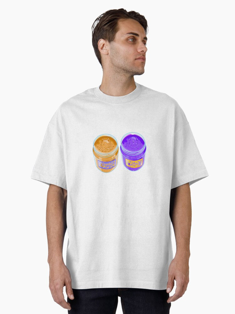 Crunchy Cat and Grape Jelly Pup Jars Oversized T-Shirt