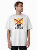 Protest symbol with red cross over yellow crown no kings concept isolated AI generated Oversized T Shirt T Shirt