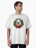 Jack Russell Dog white Christmas Wreath Dog Oversized T Shirt T Shirt Aesthetic Fit Hot Search US