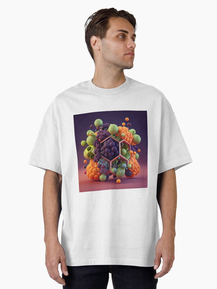 The Clangour of Molecular Wrangle Digital Painting Oversized T Shirt T Shirt Trending US Futuristic Style